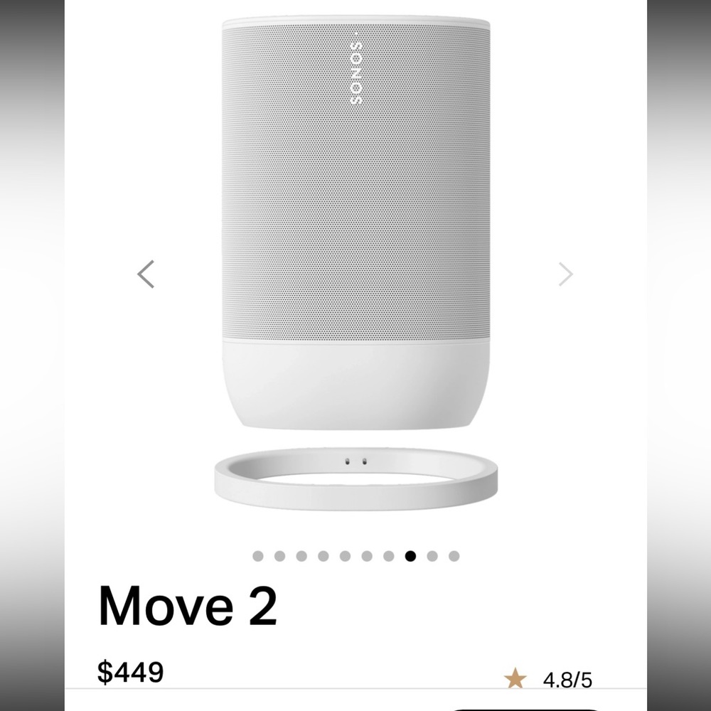 BRAND NEW in box Sonos 2 move portable wifi and Bluetooth speaker.